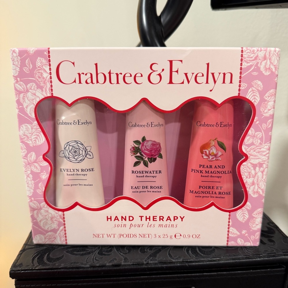 Crabtree & Evelyn Hand Therapy Trio - Cream, Pink, Red